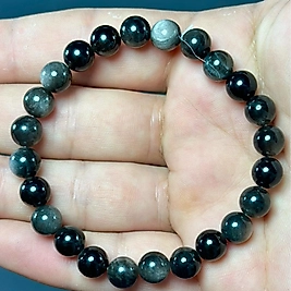 Silver Obsidyen Taşı 8 mm Bileklik
