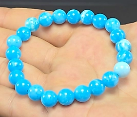 Mavi Agalmatolit Taşı 8mm Bileklik