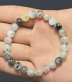 siyah rutilli kuvars 8 mm Bileklik