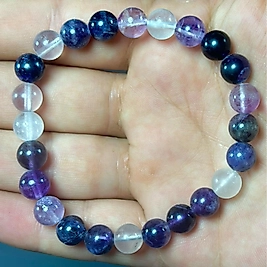 Mor Floroit Taşı 8 mm Bileklik